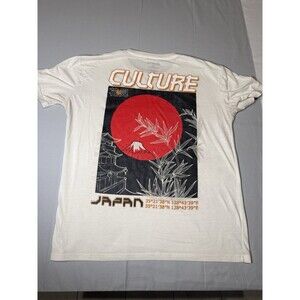 RGSTR Men’s 2XL White Japan Culture Graphic Print T-Shirt Crew Neck Short Sleeve